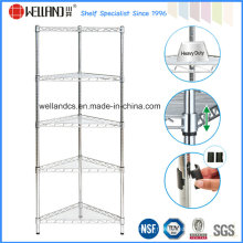 NSF Chrome réglable Triangle Metal Corner Wire Shelf Rack